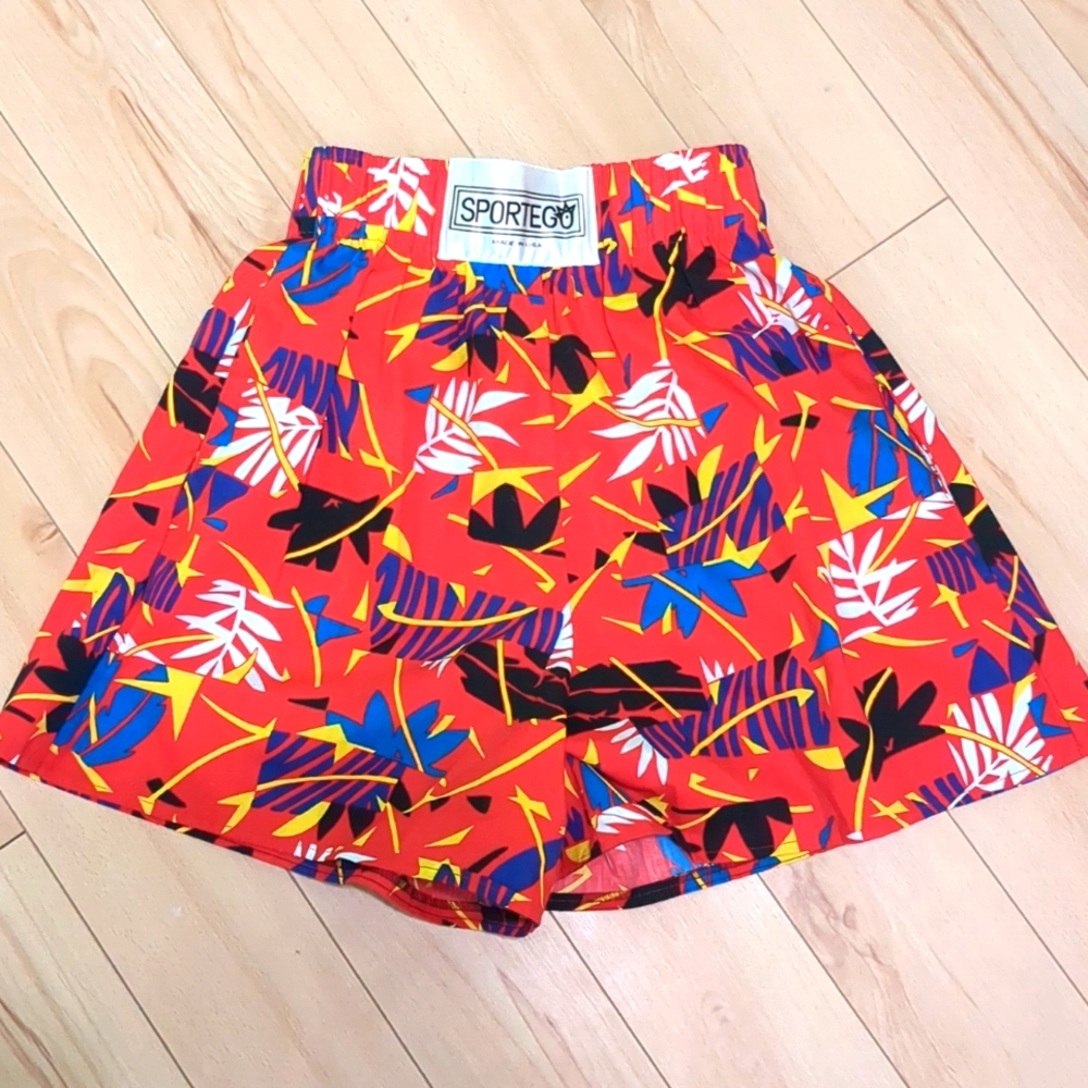 🎈HOST PICK🎈Sportego Red Floral Palm Tree 100% cotton High Waisted Shorts M